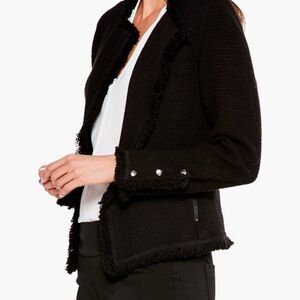 Nic +Zoe Black Frayed Women's Cardigan